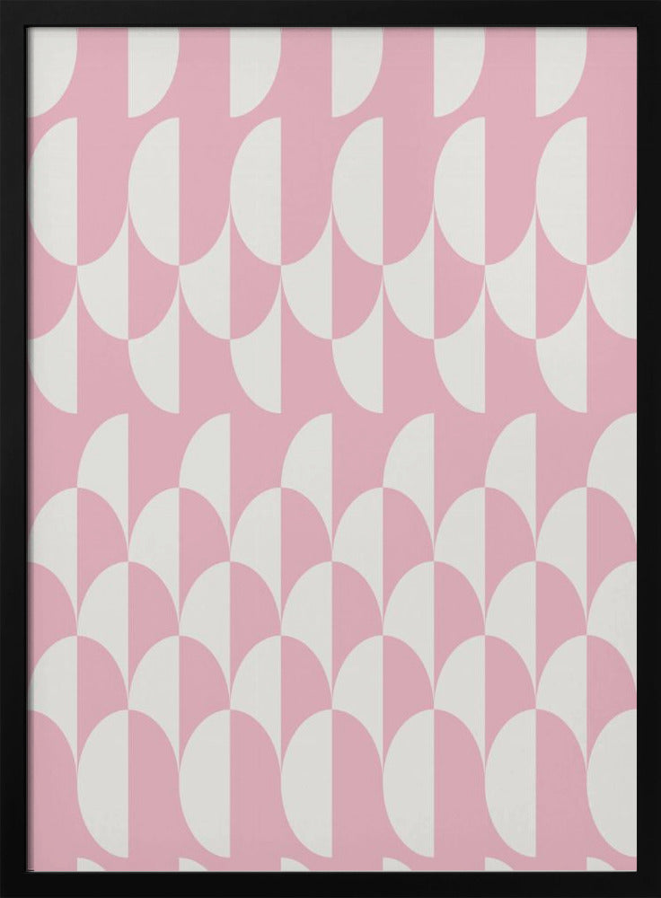 Minimalist art deco geometric arches pink | Poster