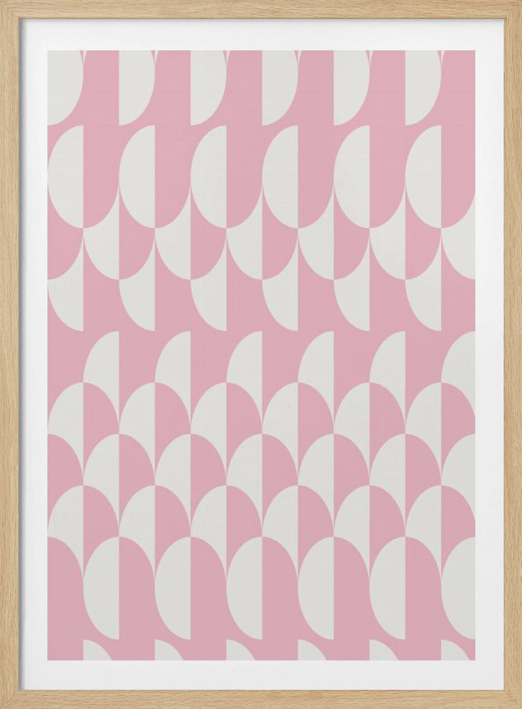 Minimalist art deco geometric arches pink | Poster