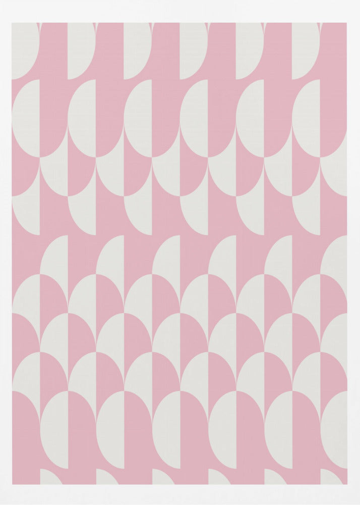 Minimalist art deco geometric arches pink | Poster