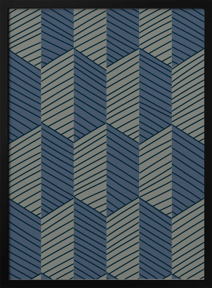 Geometric Pattern with Repeating Rhombus Shapes | Poster