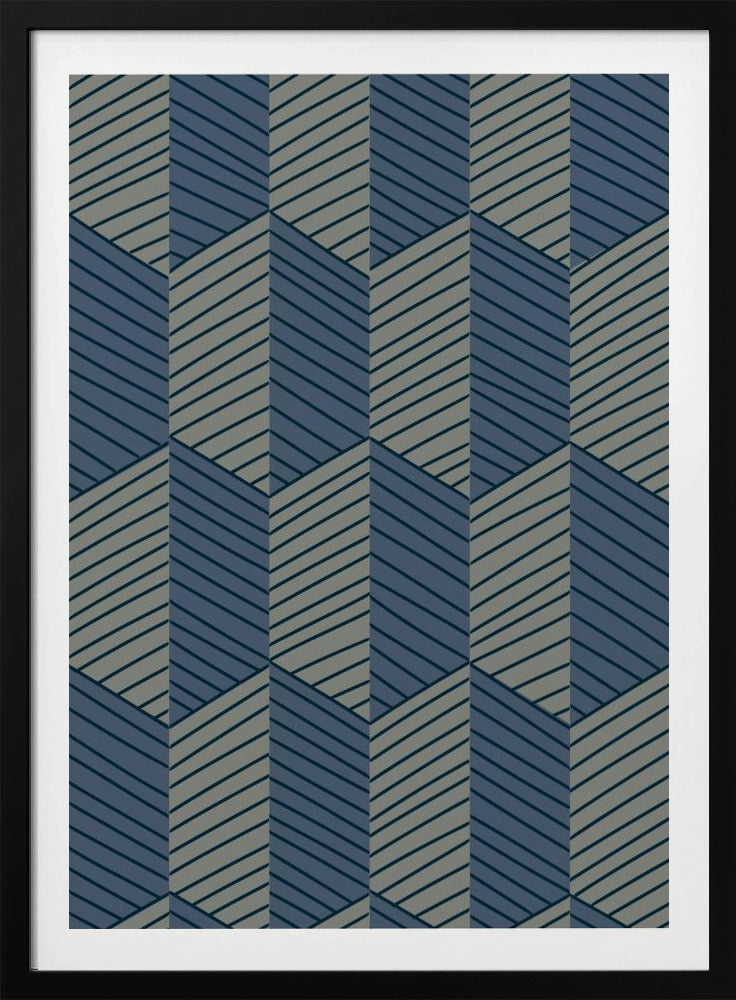 Geometric Pattern with Repeating Rhombus Shapes | Poster
