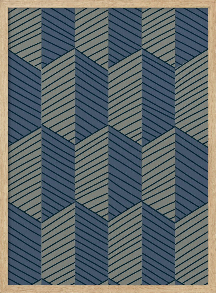 Geometric Pattern with Repeating Rhombus Shapes | Poster
