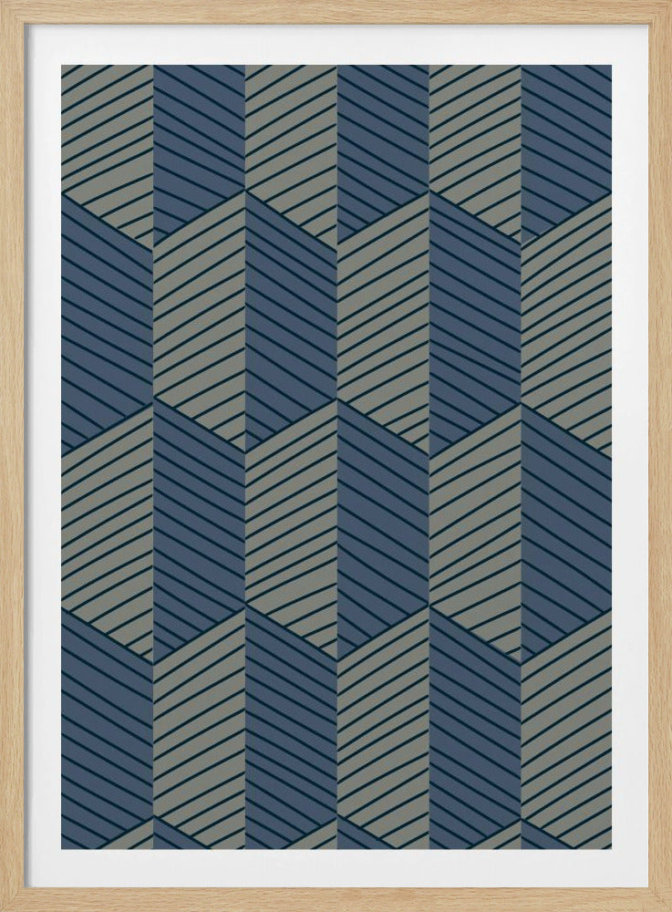 Geometric Pattern with Repeating Rhombus Shapes | Poster