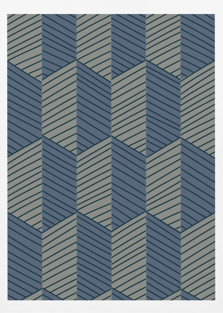 Geometric Pattern with Repeating Rhombus Shapes | Poster