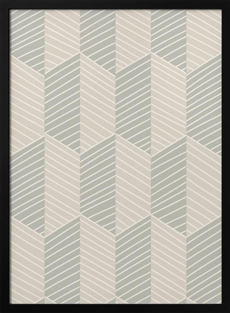 Floral Heritage herringbone Antique pattern | Poster