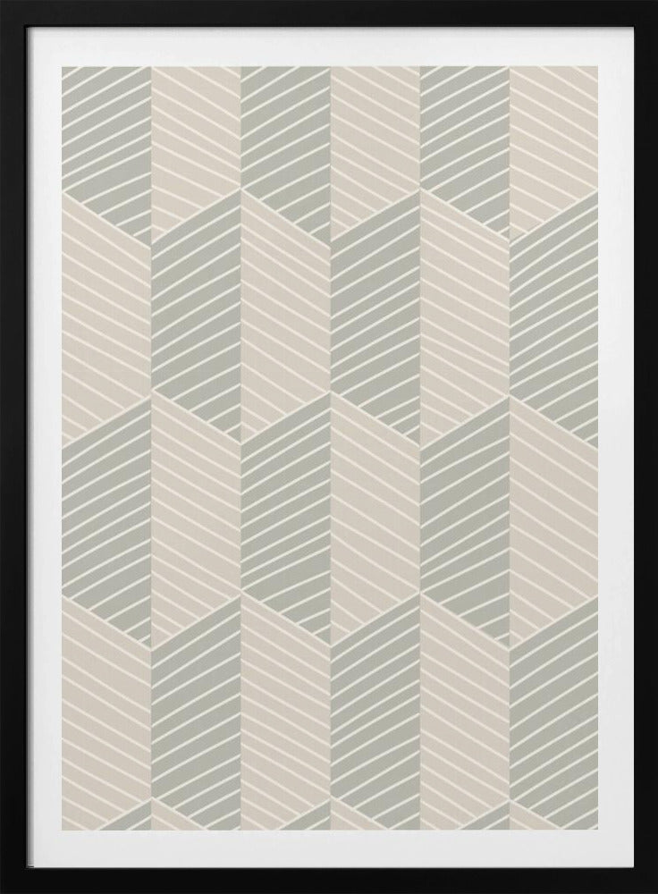 Floral Heritage herringbone Antique pattern | Poster