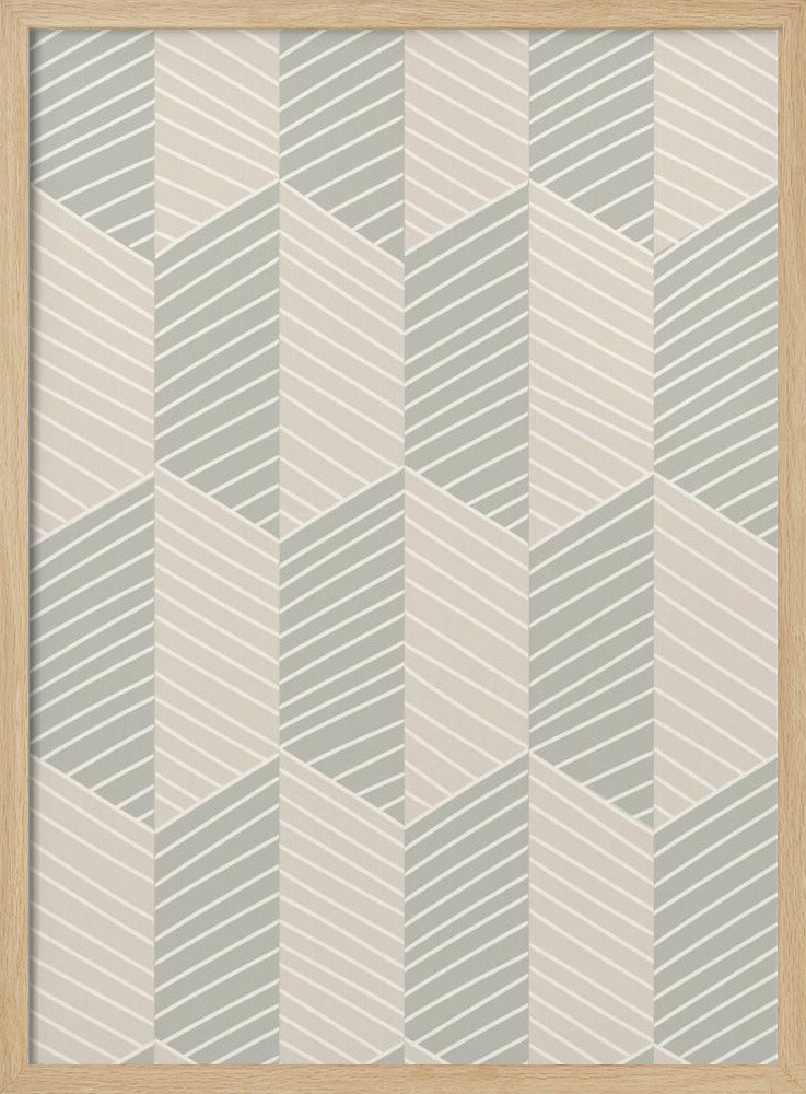 Floral Heritage herringbone Antique pattern | Poster