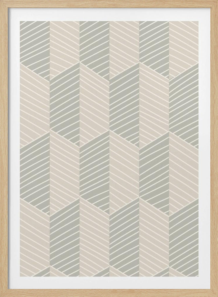 Floral Heritage herringbone Antique pattern | Poster