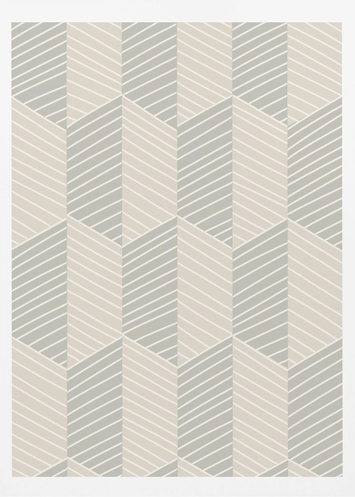 Floral Heritage herringbone Antique pattern | Poster