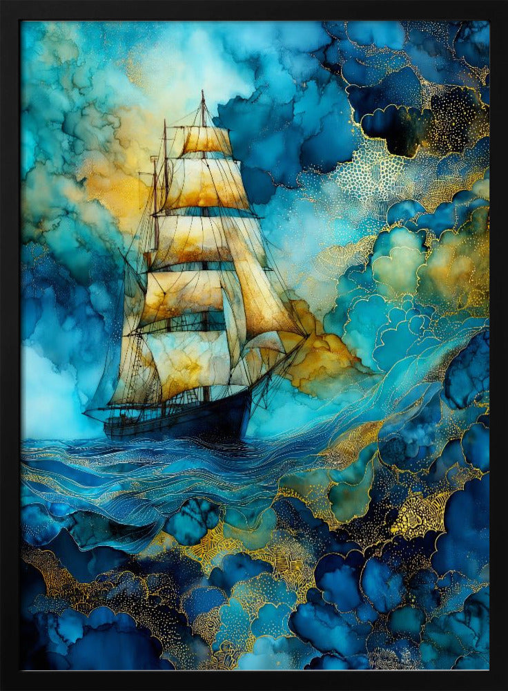 Nautica Sea Art Watercolor Ship (26) | Poster
