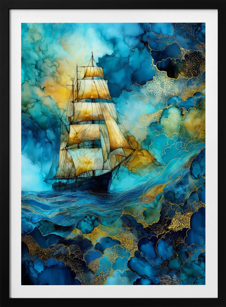 Nautica Sea Art Watercolor Ship (26) | Poster