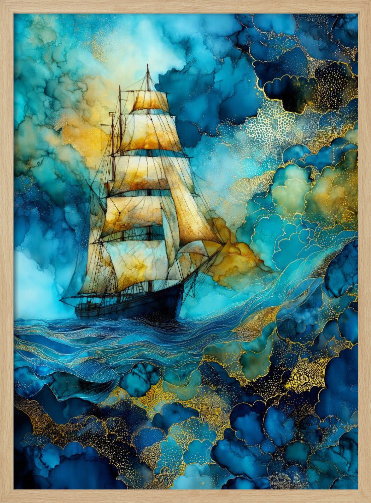 Nautica Sea Art Watercolor Ship (26) | Poster