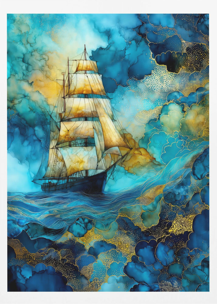 Nautica Sea Art Watercolor Ship (26) | Poster