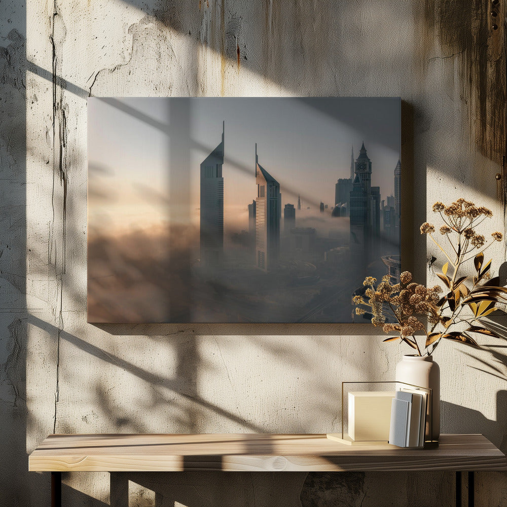 Confinement par le brouillard sur la ville d'acier | Tableaux sur Toile