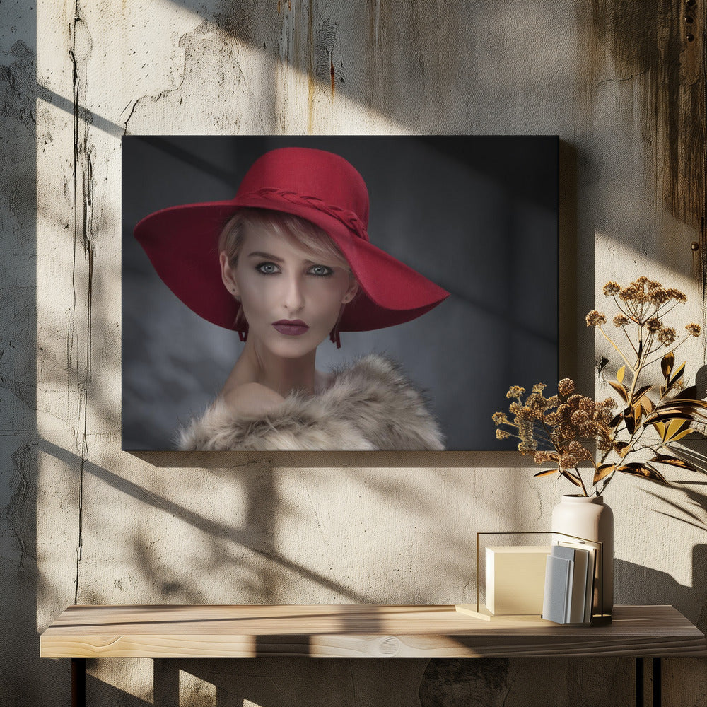 Il cappello rosso di Amber | Stampe su Tela