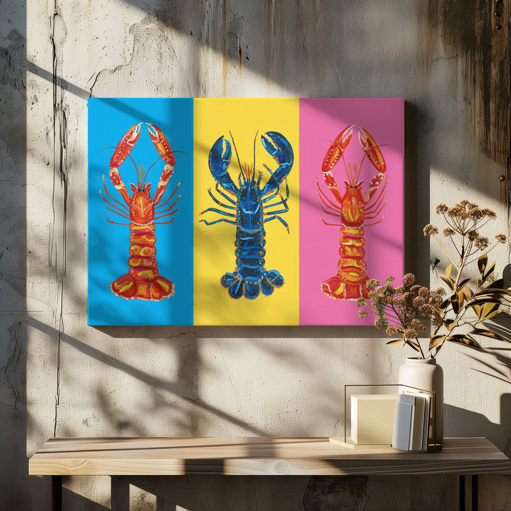 Arte pop de langosta y langostinos | Impresiones en Lienzo