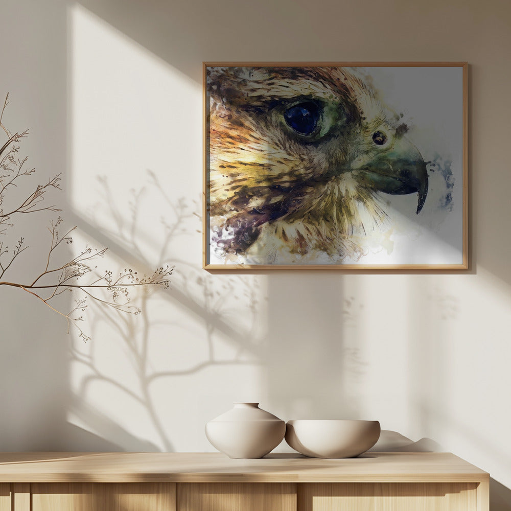 Tier Vogel Turmfalke Aquarell Tierkunst | Poster