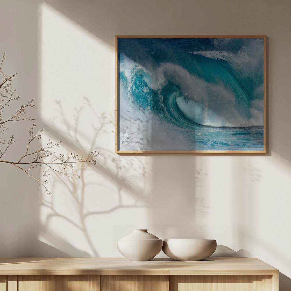 Quando l'oceano si trasforma in fuoco blu | Poster - Stampe d’Arte