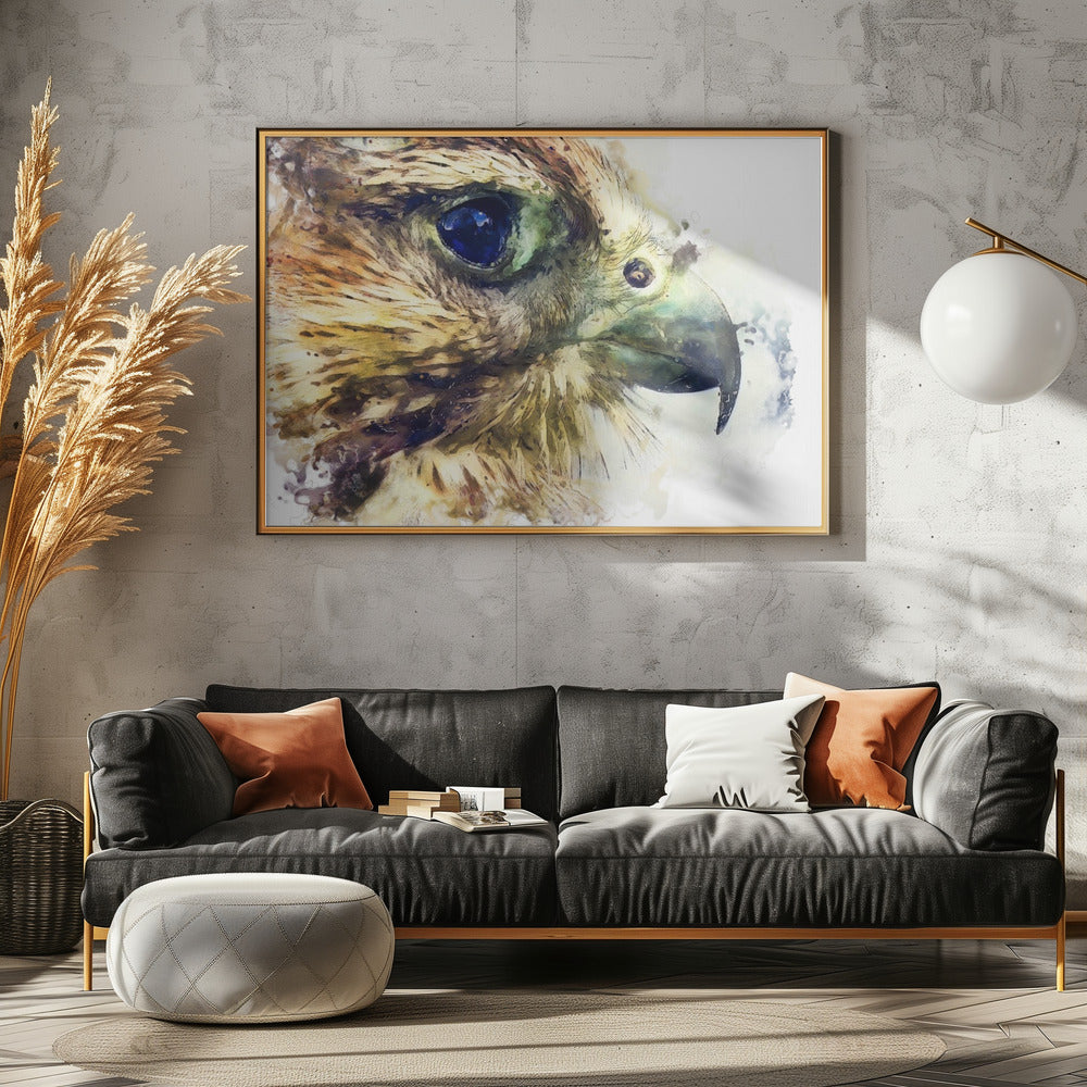 Tier Vogel Turmfalke Aquarell Tierkunst | Poster