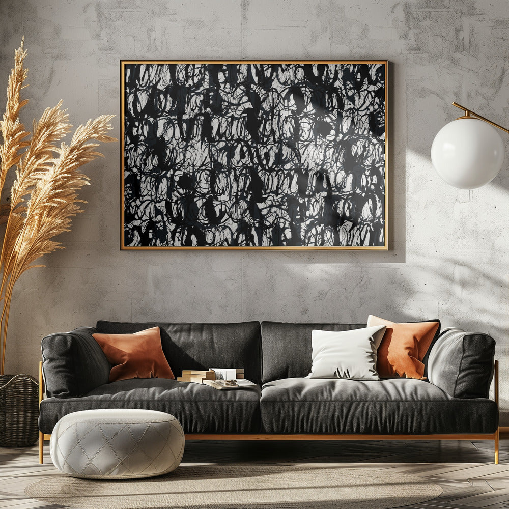 Abstract Ink Swirls Black 2 | Poster