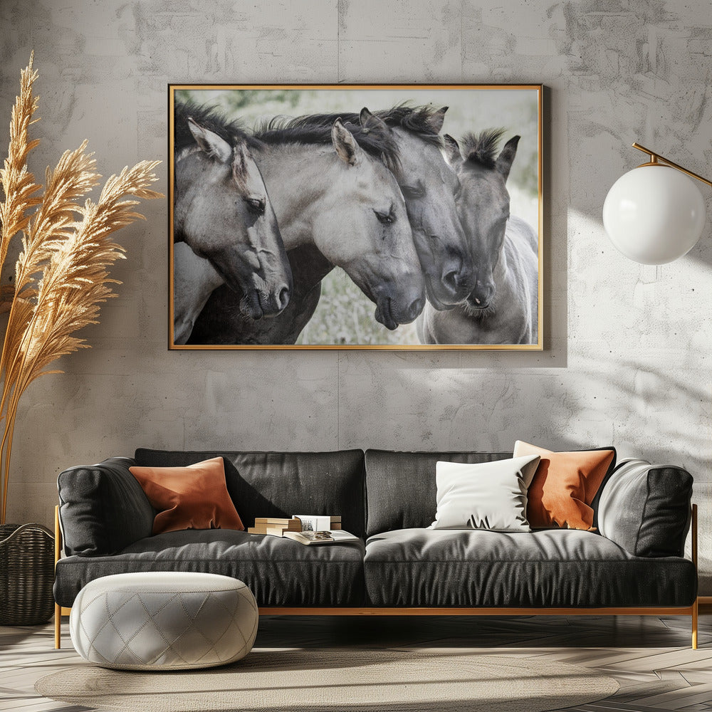 Cuatro caballos Konik | Posters - Impresiones de Arte