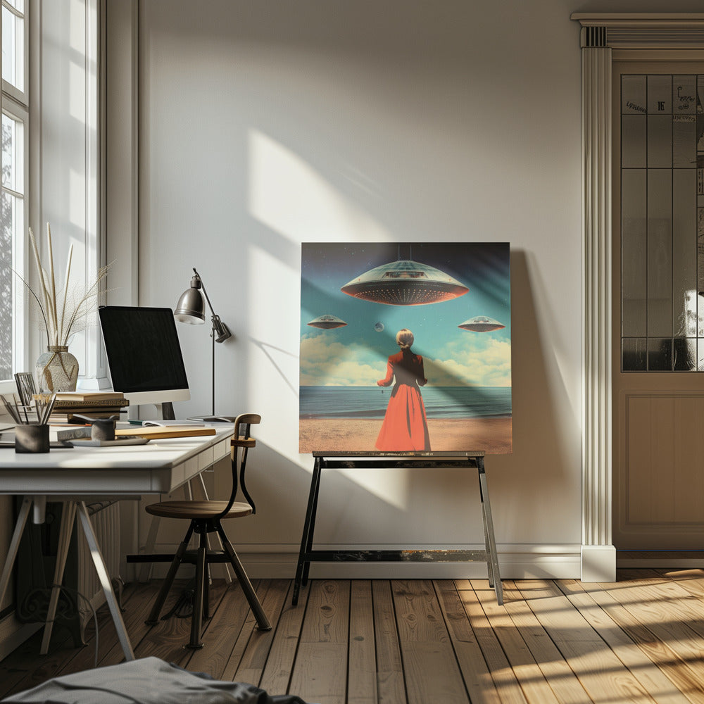 UFO Skies Collage Art | Canvas