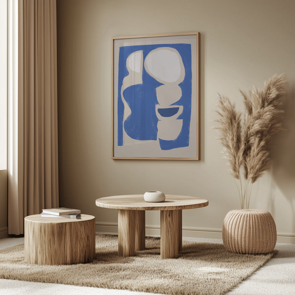 Organic shape cut out in blue | Poster