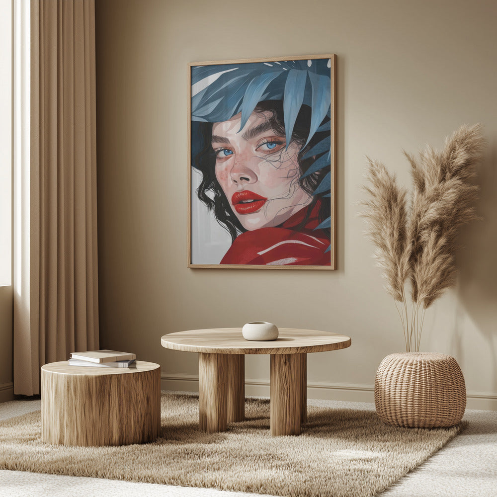 Woman With Blue Eyes portrait | Poster