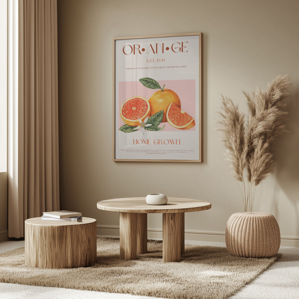 Vintage-tema med livfulla apelsiner | Poster