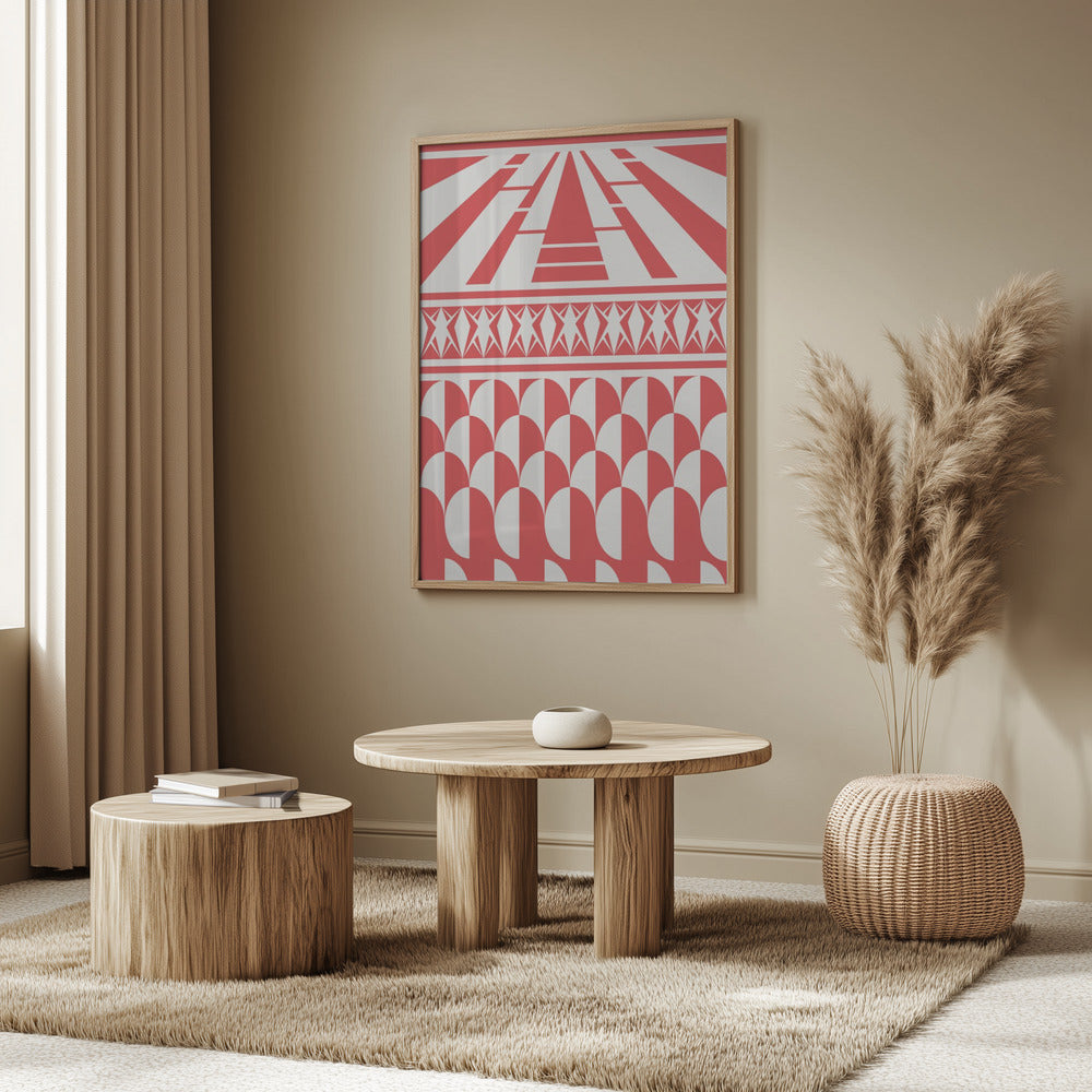 Minimalist art deco geometric red | Poster