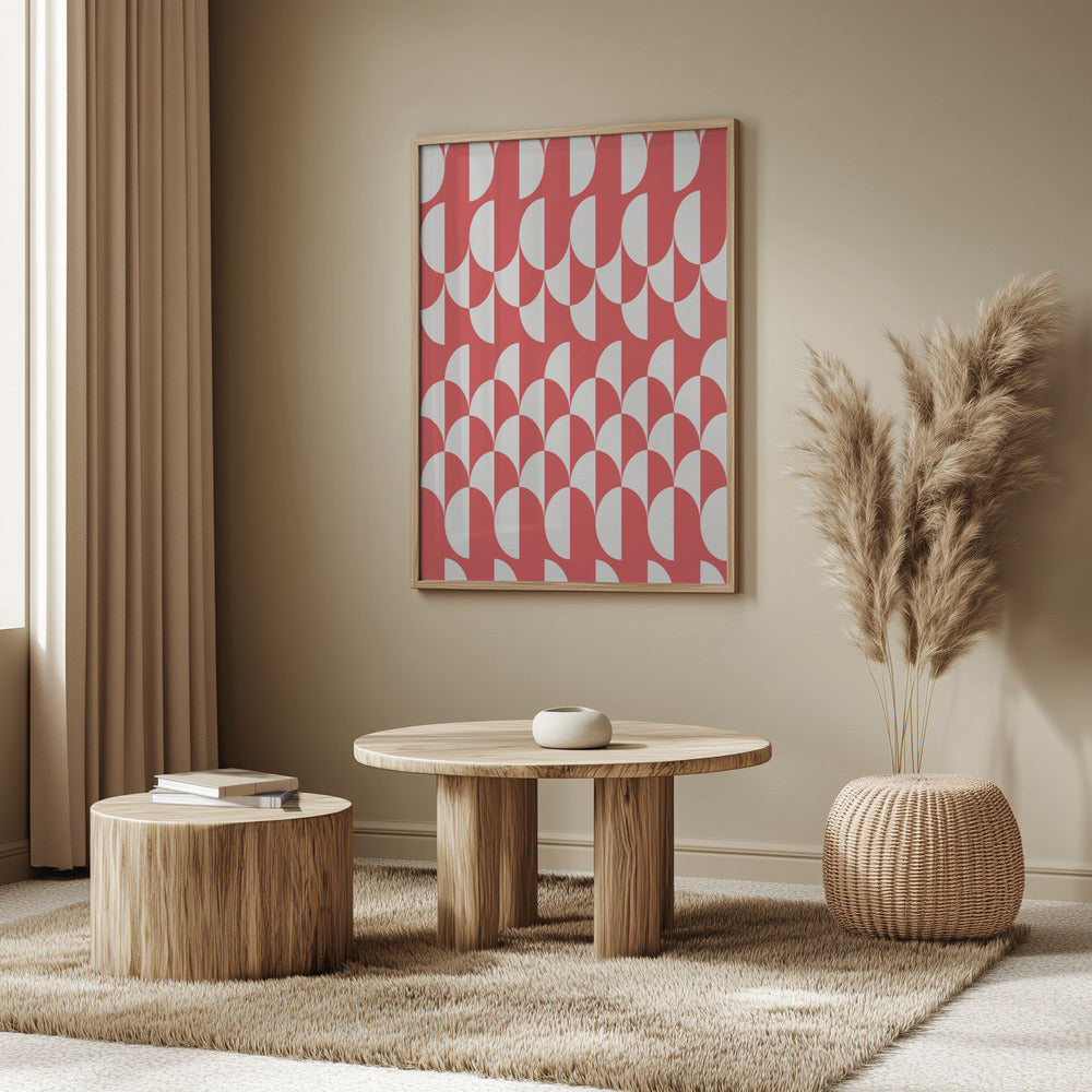 Minimalist art deco geometric arches red | Poster