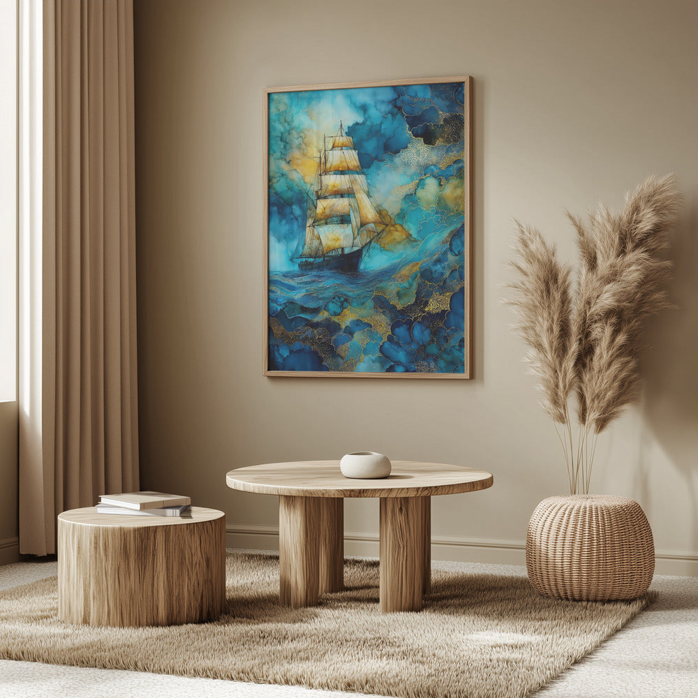 Nautica Sea Art Watercolor Ship (26) | Poster
