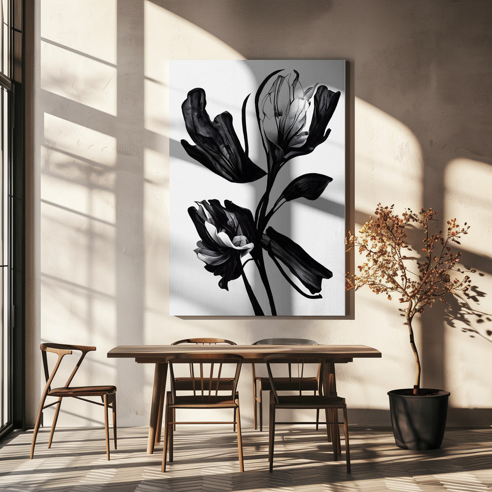 Svart blomma | Canvas