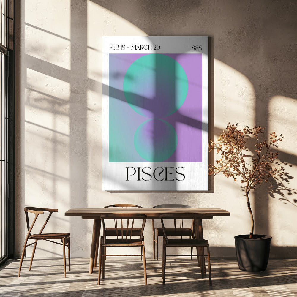 Número angelical del aura de Piscis 888 | Impresiones en Lienzo