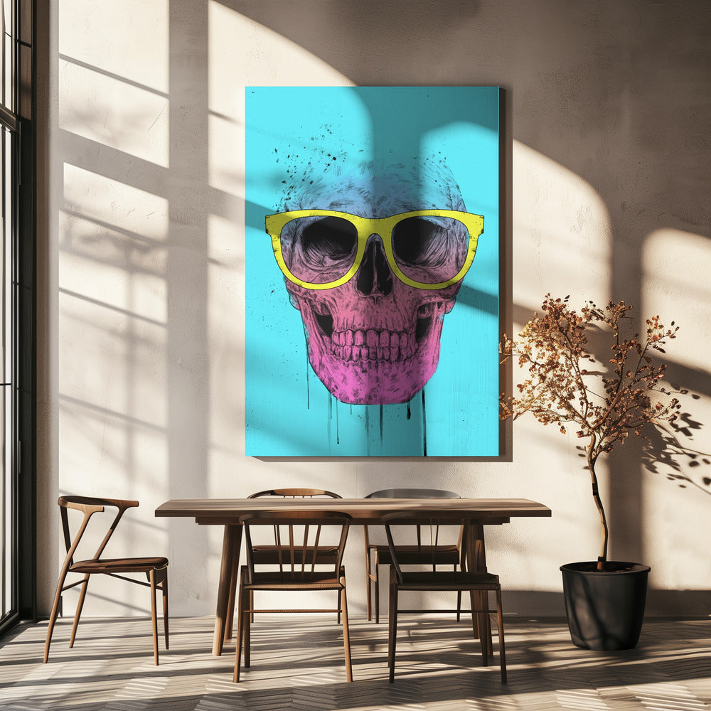 Calavera pop art con gafas | Impresiones en Lienzo