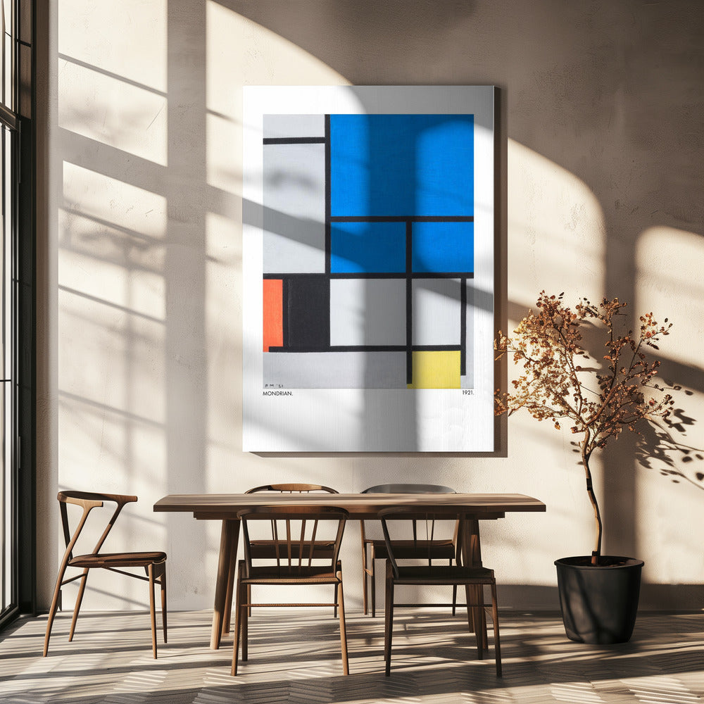 Composition with Large Blue Plane, Red, Black, Yellow, and Gray 1921 | Canvas