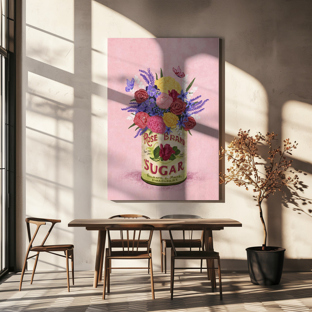 Blumen in einer Vintage-Dose | Leinwand-Bilder