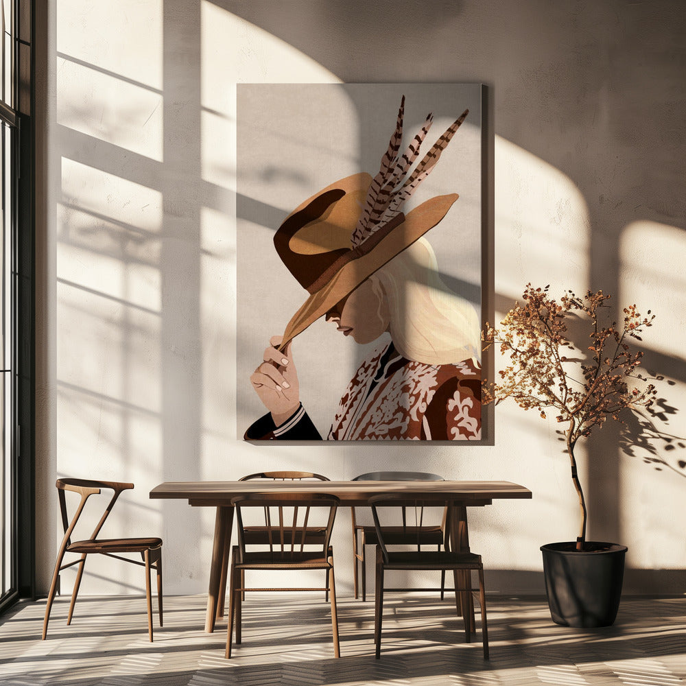 Ragazza cowgirl | Stampe su Tela