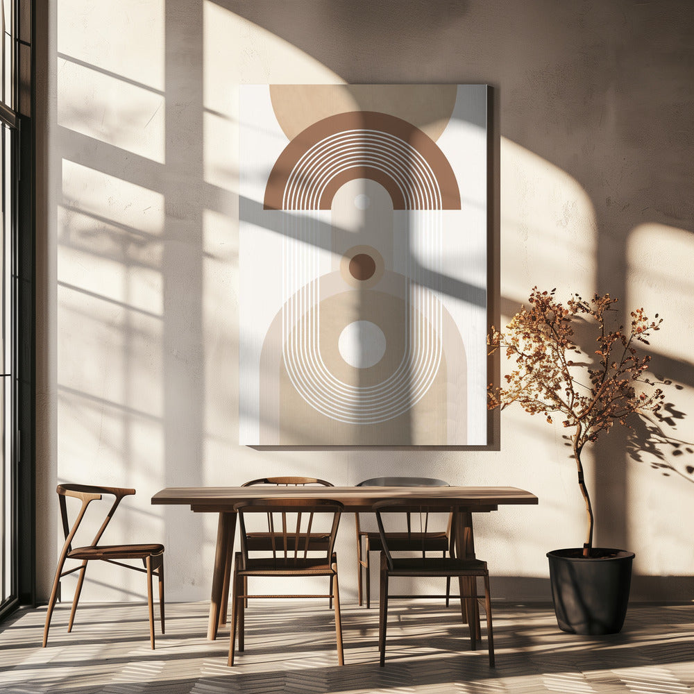 Beige Mid Century Julisteet - Taidevedokset | Canvastaulut