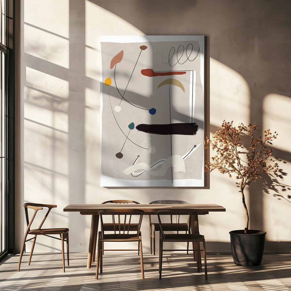 Lignes minimalistes et formes colorées | Tableaux sur Toile