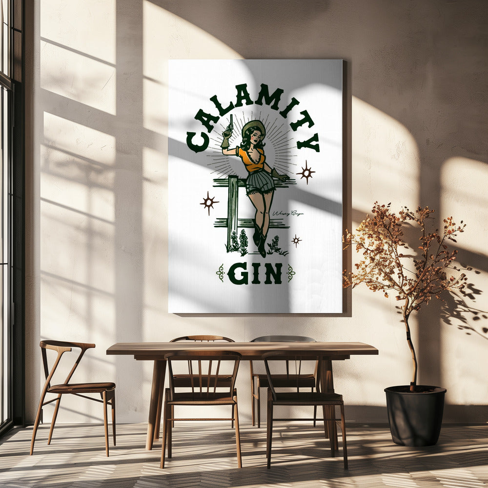 Calamity Gin Hauska Retro Western Cowgirl -taide | Canvastaulut