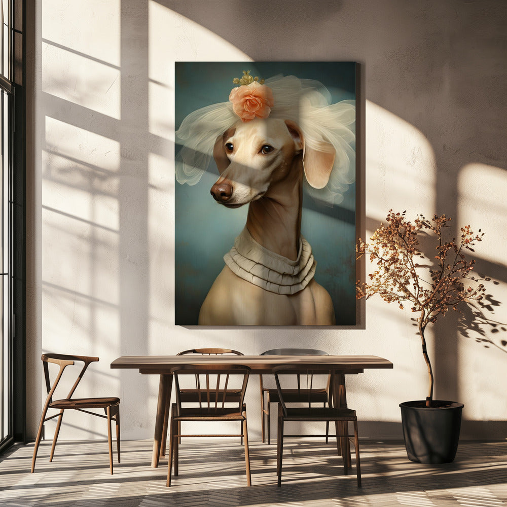 Mensch Hund 0001 2024 Dezember Poster - Kunstdruck Hund Frau 5.jpg | Leinwand-Bilder