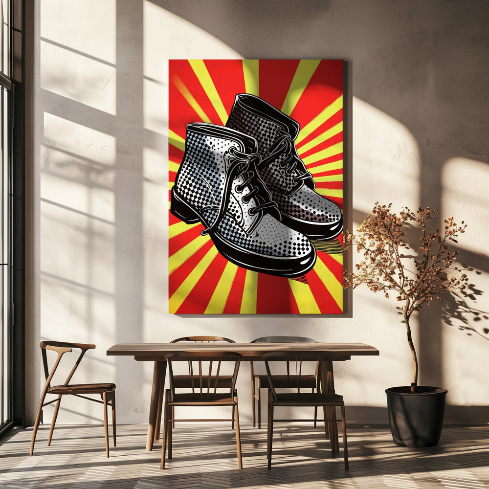 Vintage Boots with Polka Dots | Canvas
