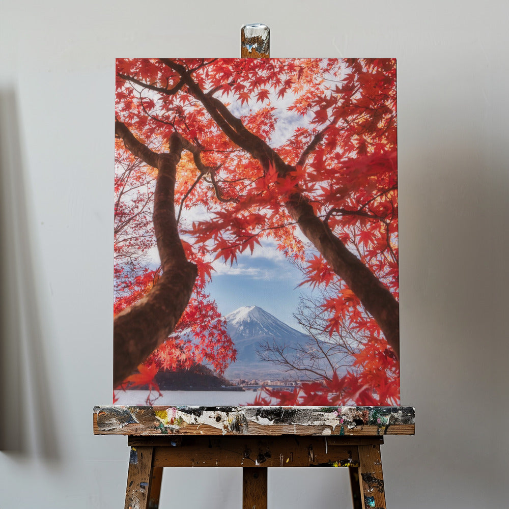 Mt. Fuji er i efterårsbladene | Lærredsbilleder