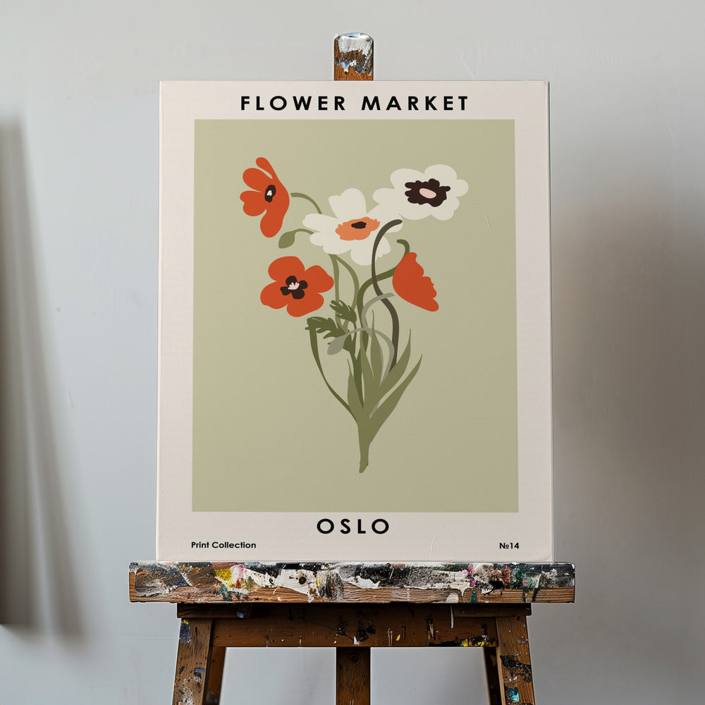 Blumenmarkt Oslo | Leinwand-Bilder