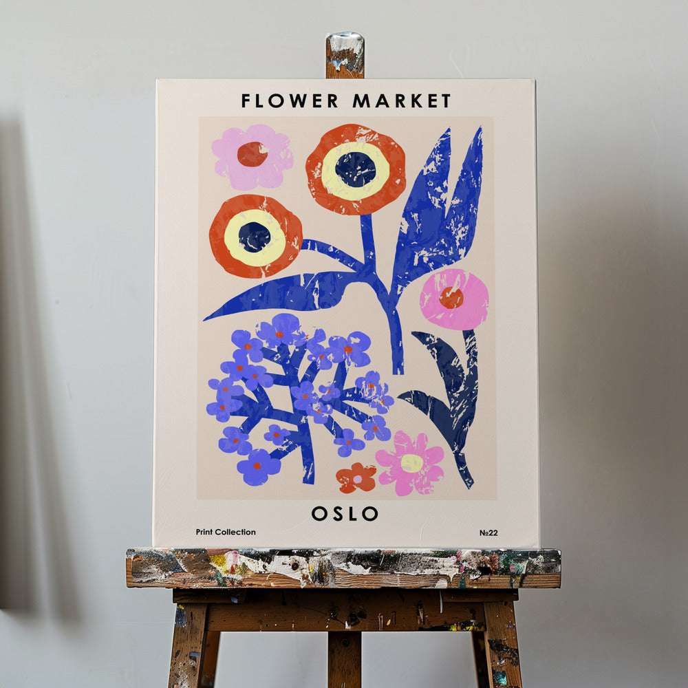 Targ kwiatowy. Oslo | Wydruki na łótnie