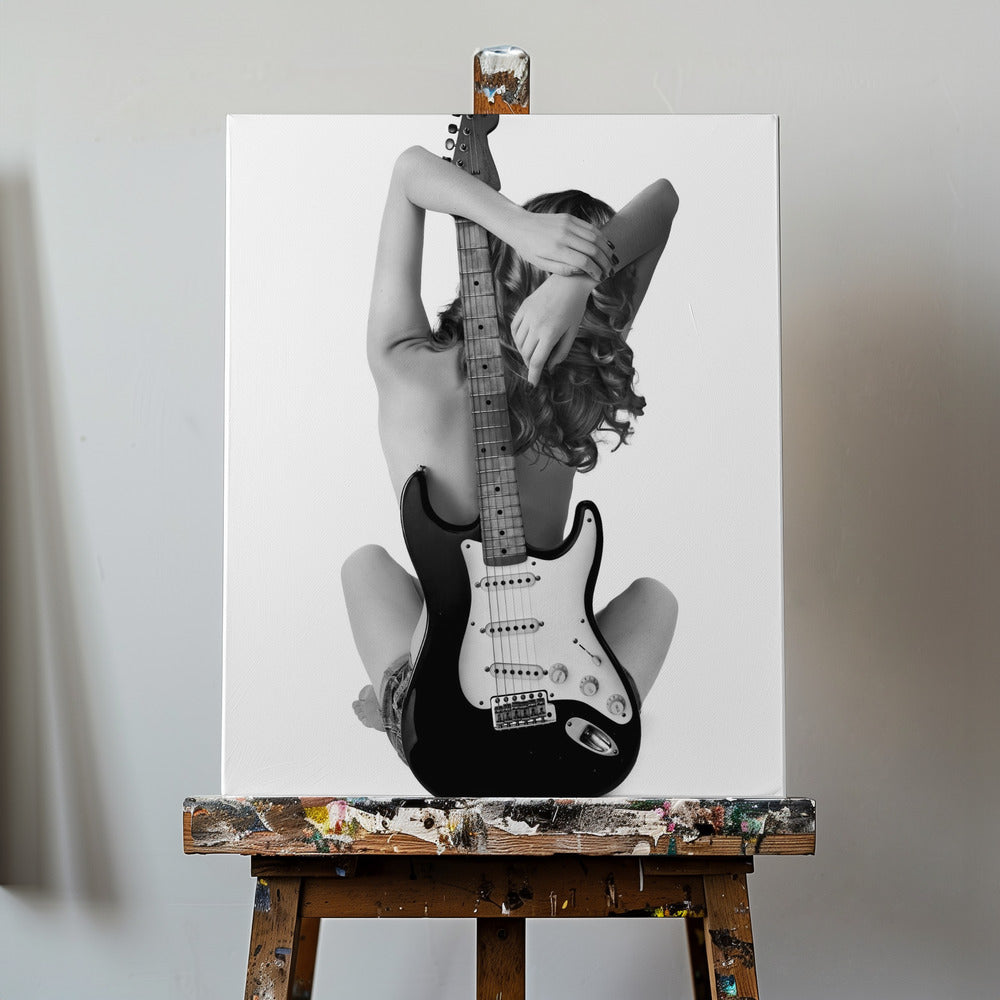 La Dame et la Strat | Tableaux sur Toile