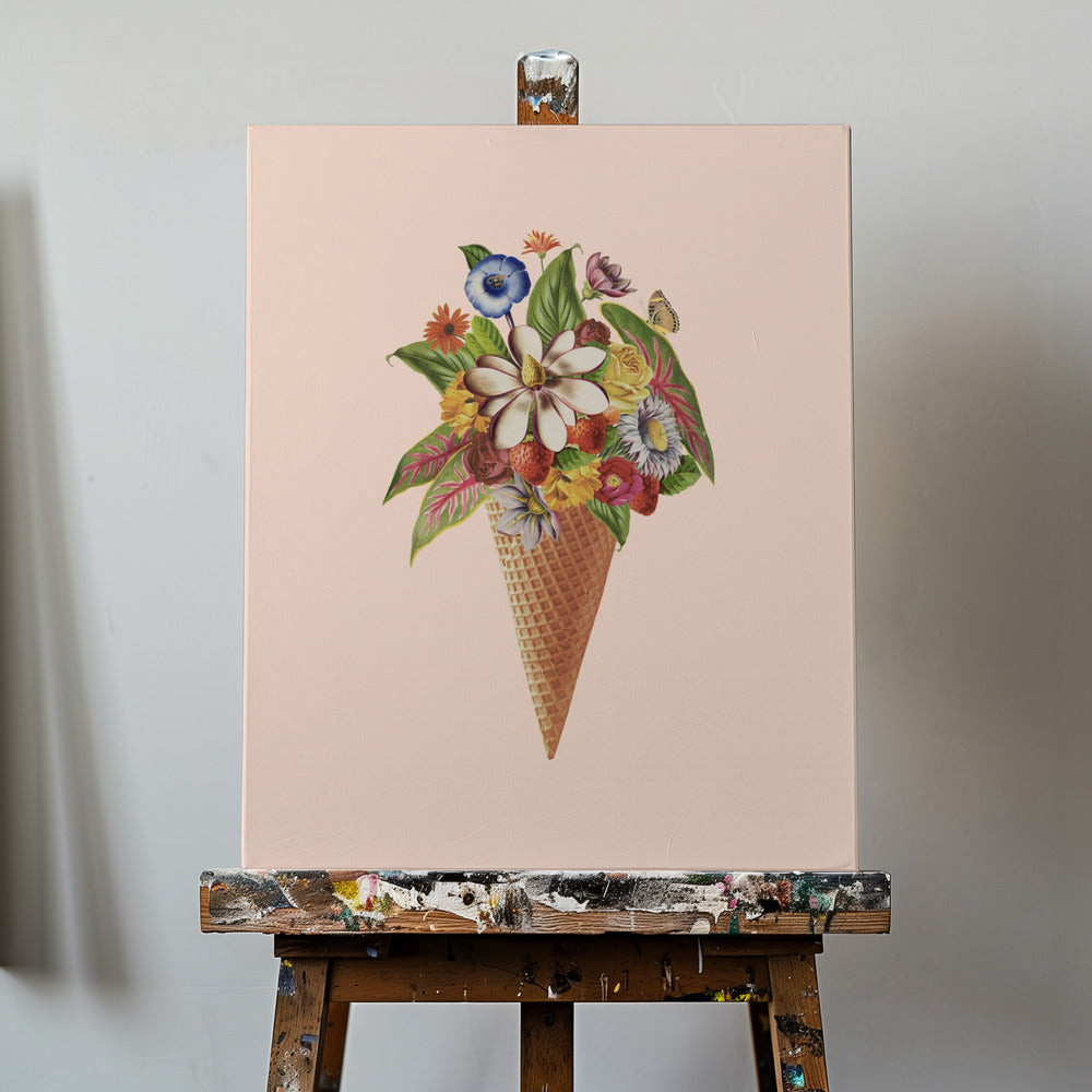 Helado botánico rosa | Impresiones en Lienzo