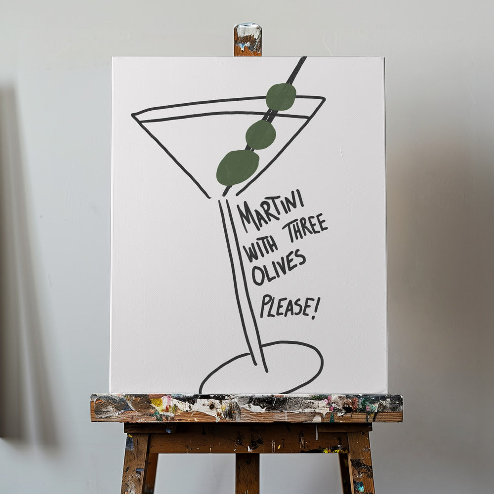 Olive Trio Martini | Stampe su Tela