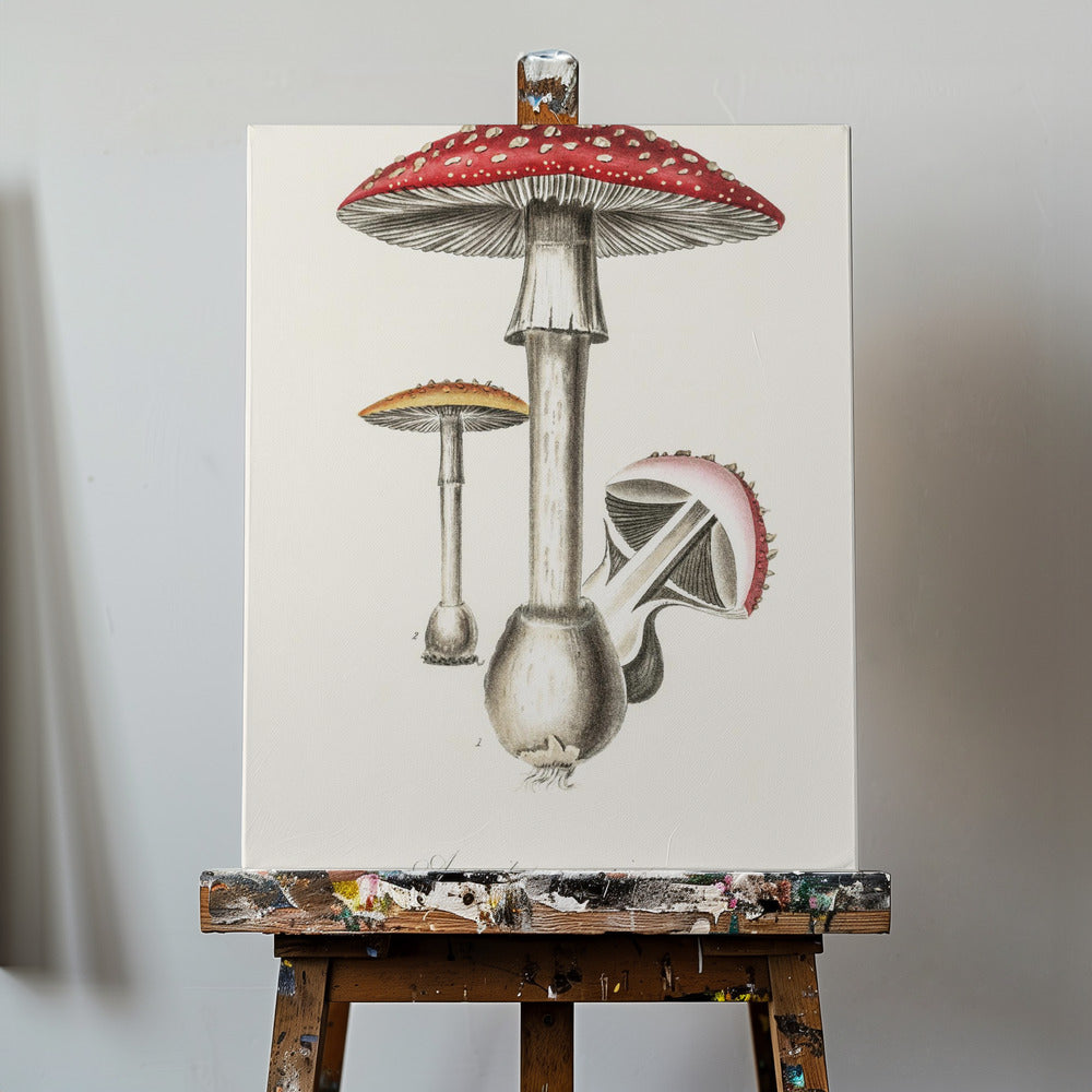 Amanita Muscaria Illustration. Medical Botany 1836 | Impresiones en Lienzo